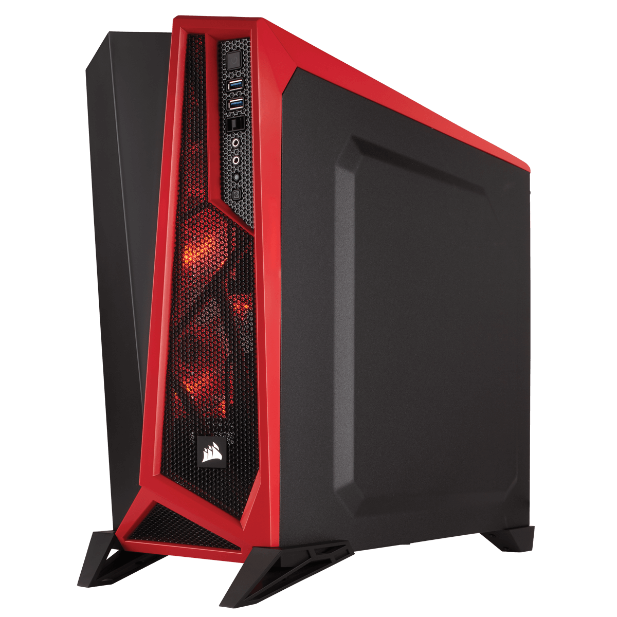 Gabinete Gamer Corsair Carbide Spec Alpha, Mid Tower, Com 3 Fans, Lateral em Acrílico, Black-Red, Sem Fonte, CC-9011085-WW