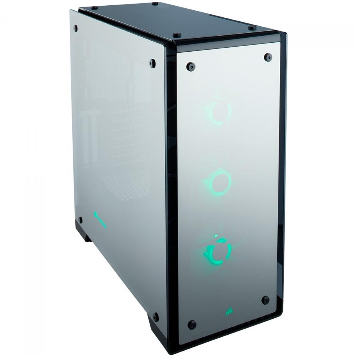 Gabinete Corsair Crystal 570X RGB, Mid Tower, Vidro Temperado, ATX, Mirror Black, Com 3 Fans, Sem Fonte, CC-9011126-WW
