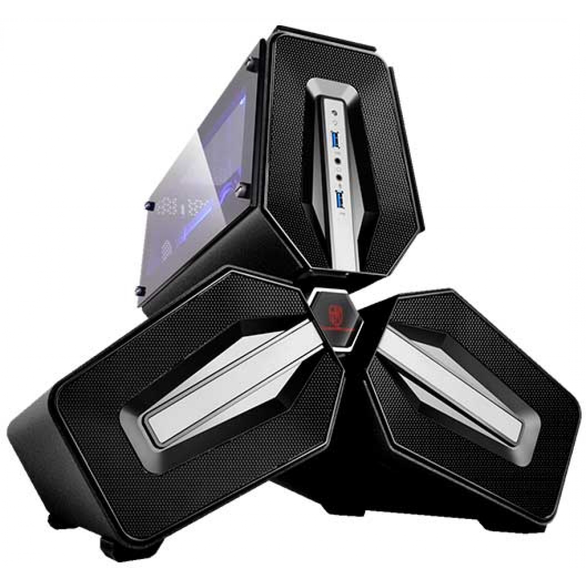 Gabinete DeepCool Tristellar Vidro Temperado  DP-ITX-TST-TW Preto