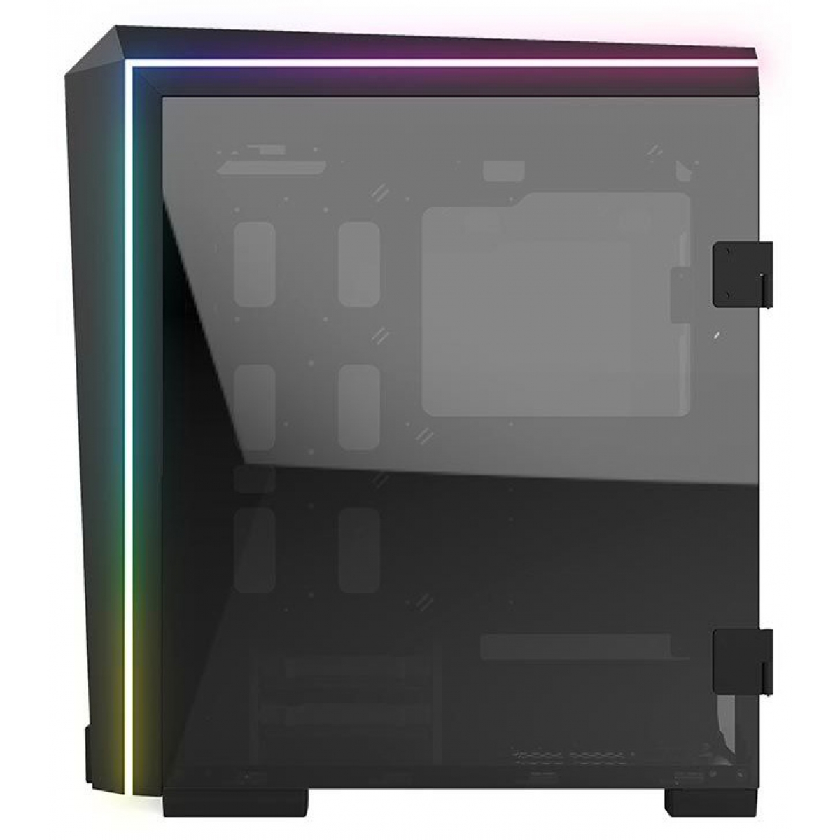 Gabinete Gamer Gamdias Talos P1, Mid Tower, Vidro Temperado, Black, Sem fonte, Com 3 Fans RGB