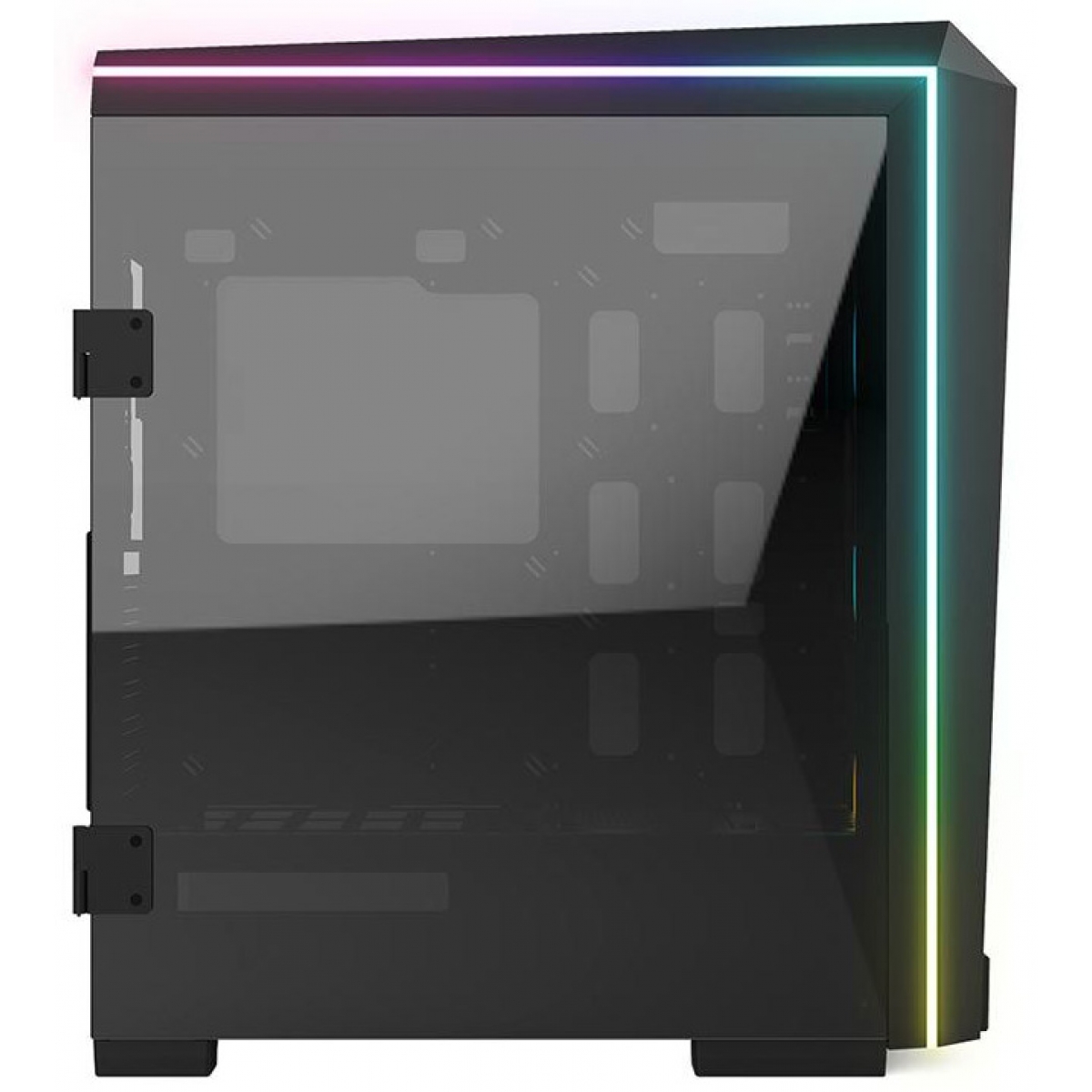 Gabinete Gamer Gamdias Talos P1, Mid Tower, Vidro Temperado, Black, Sem fonte, Com 3 Fans RGB