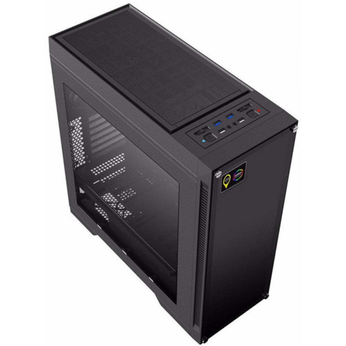 Gabinete Gamer Gamemax Rainbow M911 RGB, Mid Tower, Com 4 Fans, Vidro Temperado, Black, Sem Fonte