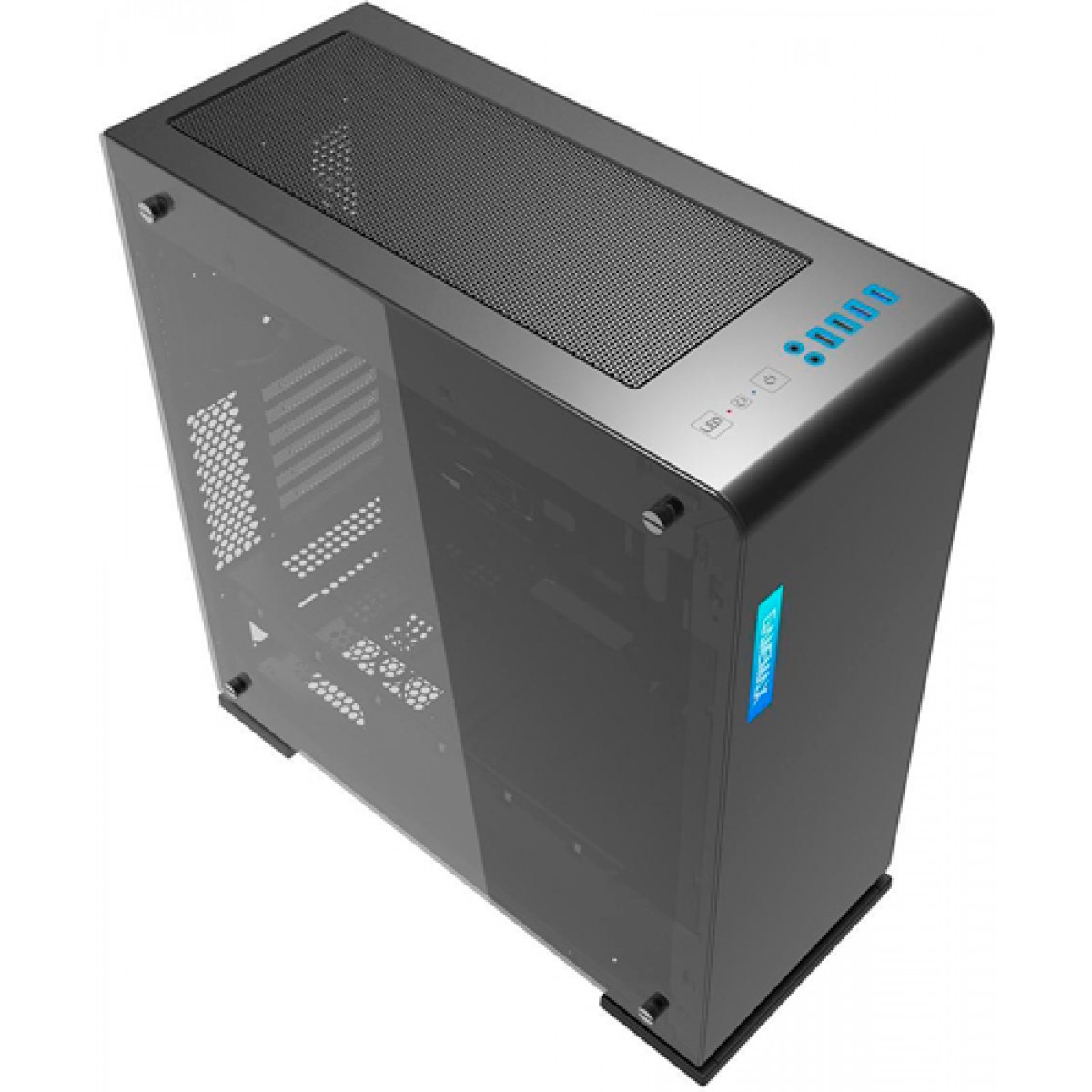 Gabinete Gamer Gamemax Vega M909 RGB,​​​​​​​ Lateral em Acrilico, Full Tower, Black, Sem Fonte, Com 1 Fan, GMX-VEGA-B