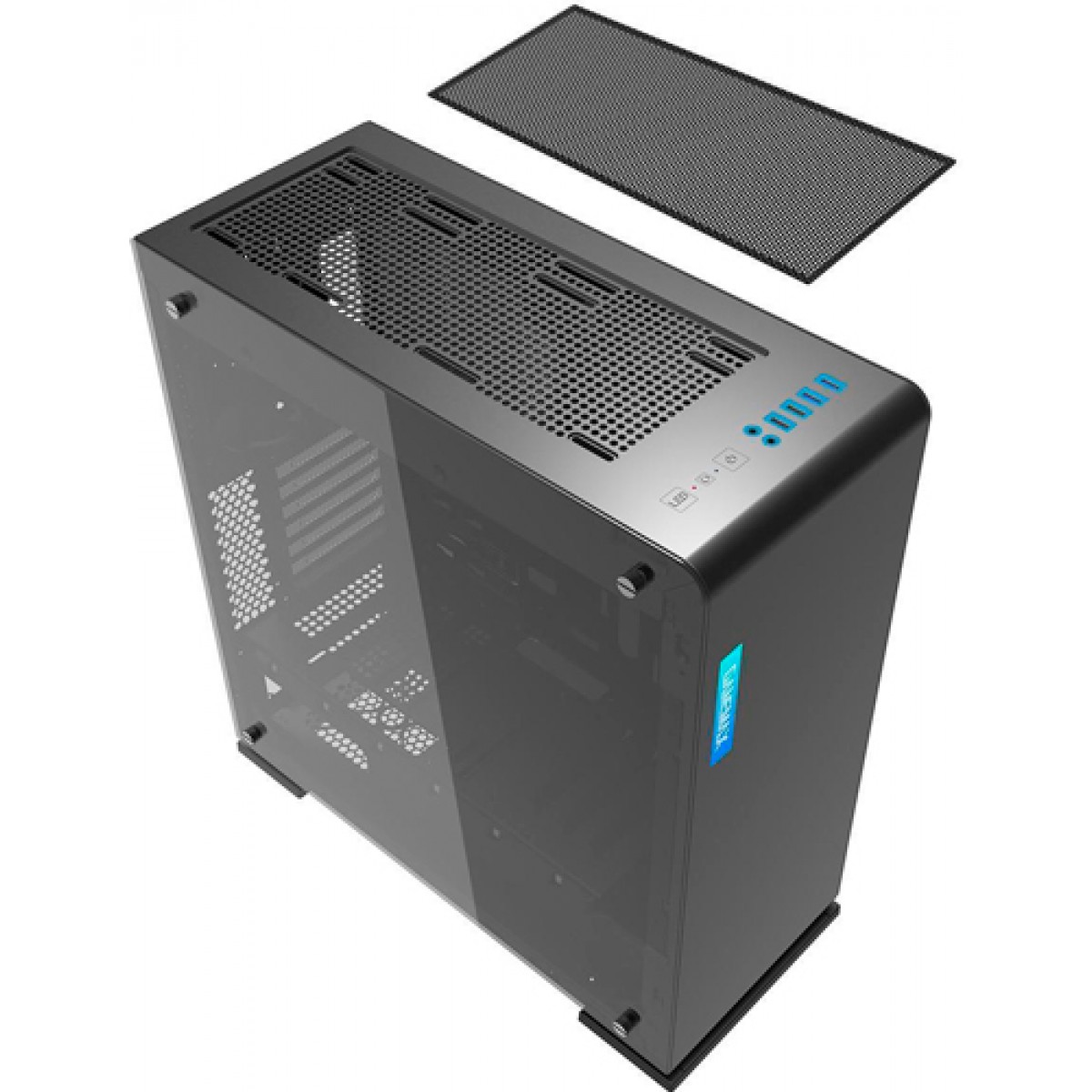 Gabinete Gamer Gamemax Vega M909 RGB,​​​​​​​ Lateral em Acrilico, Full Tower, Black, Sem Fonte, Com 1 Fan, GMX-VEGA-B