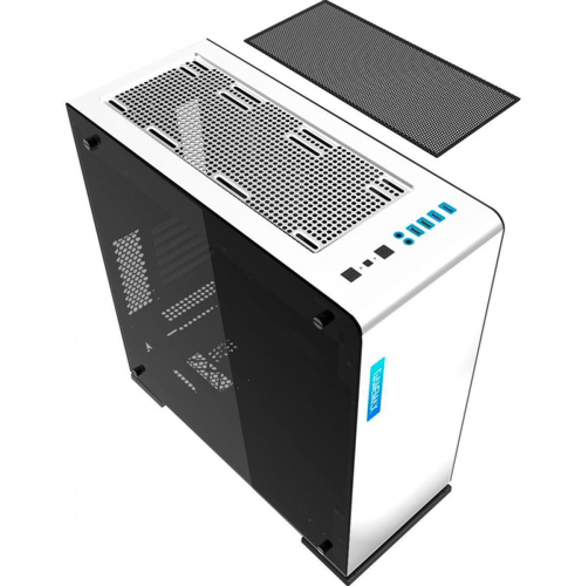 Gabinete Gamer Gamemax Vega M909 RGB, ​​​​​​​Full Tower, White, GGM, Sem Fonte, Com 1 Fan, GMX-VEGA-W