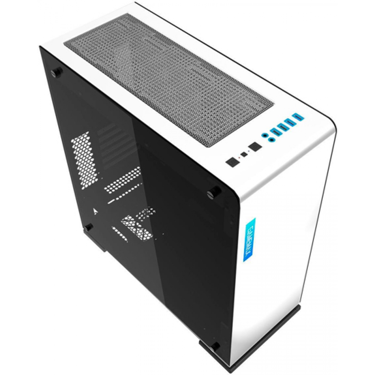 Gabinete Gamer Gamemax Vega M909 RGB, ​​​​​​​Full Tower, White, GGM, Sem Fonte, Com 1 Fan, GMX-VEGA-W