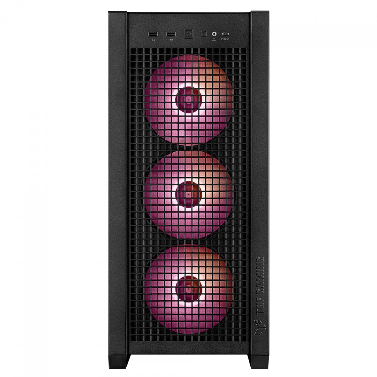 Gabinete Gamer Asus TUF Gaming GT302 ARGB, Mid Tower, Vidro Temperado, E-ATX, 4 Fans ARGB, Preto, 90DC00I0-B10000