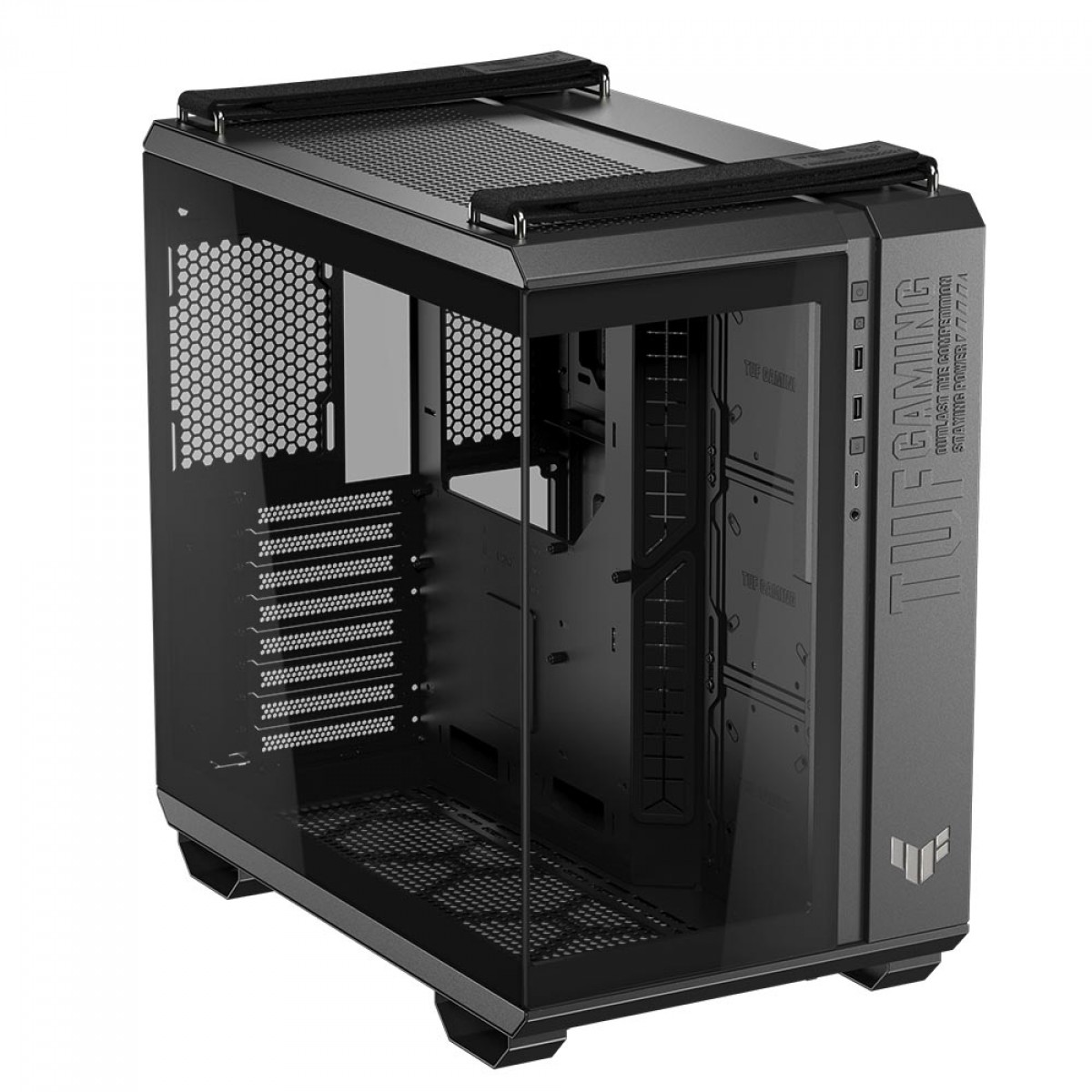 Gabinete Gamer Asus TUF Gaming GT502 Horizon, Mid Tower, Vidro Temperado, ATX, Sem Fonte, Sem Fans, Preto, 90DC0090-B00020