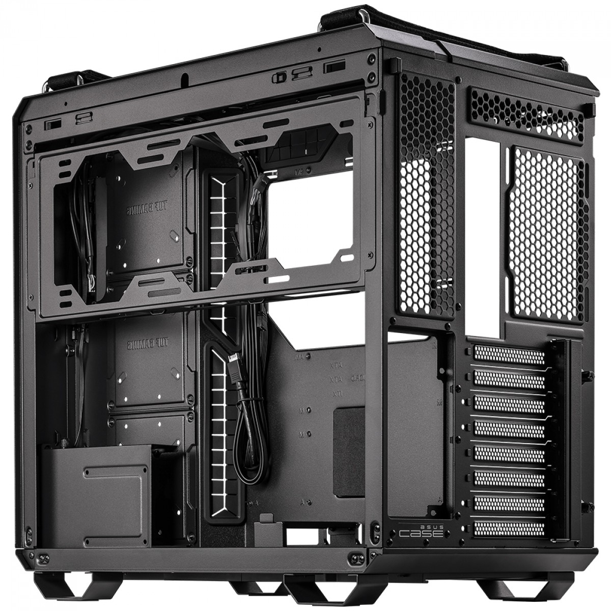 Gabinete Gamer Asus TUF GT502 Case-Black, Mid Tower, Vidro Temperado, ATX, Preto, 90DC0090-B00000 