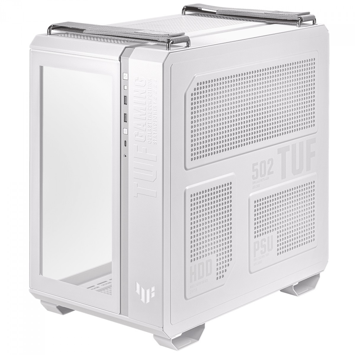 Gabinete Gamer Asus TUF GT502 Case-White, Mid Tower, Vidro Temperado, ATX, Branco, 90DC0093-B00000  