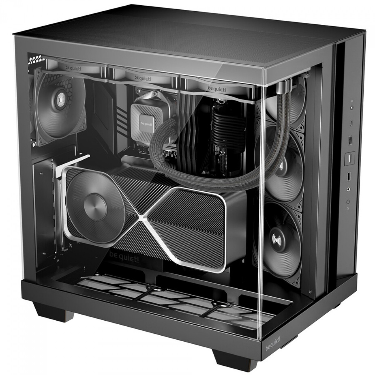 Gabinete Gamer Be Quiet Light Base 500, Mid Tower, ATX, Vidro Temperado, Com 4 Fans, Preto, BGW83