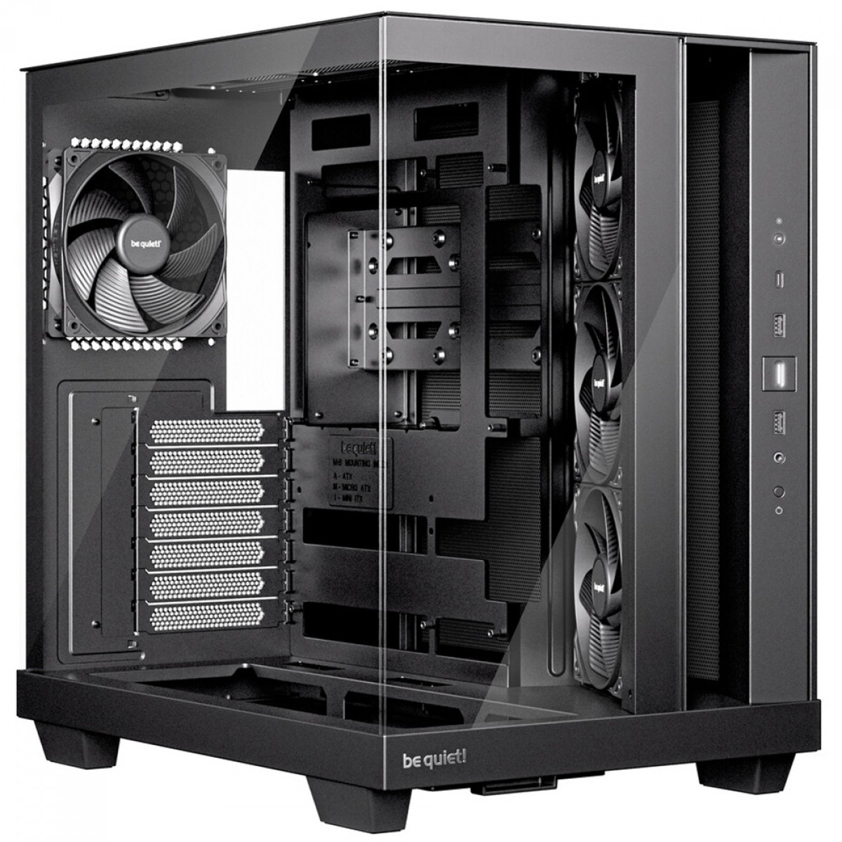 Gabinete Gamer Be Quiet Light Base 500, Mid Tower, ATX, Vidro Temperado, Com 4 Fans, Preto, BGW83