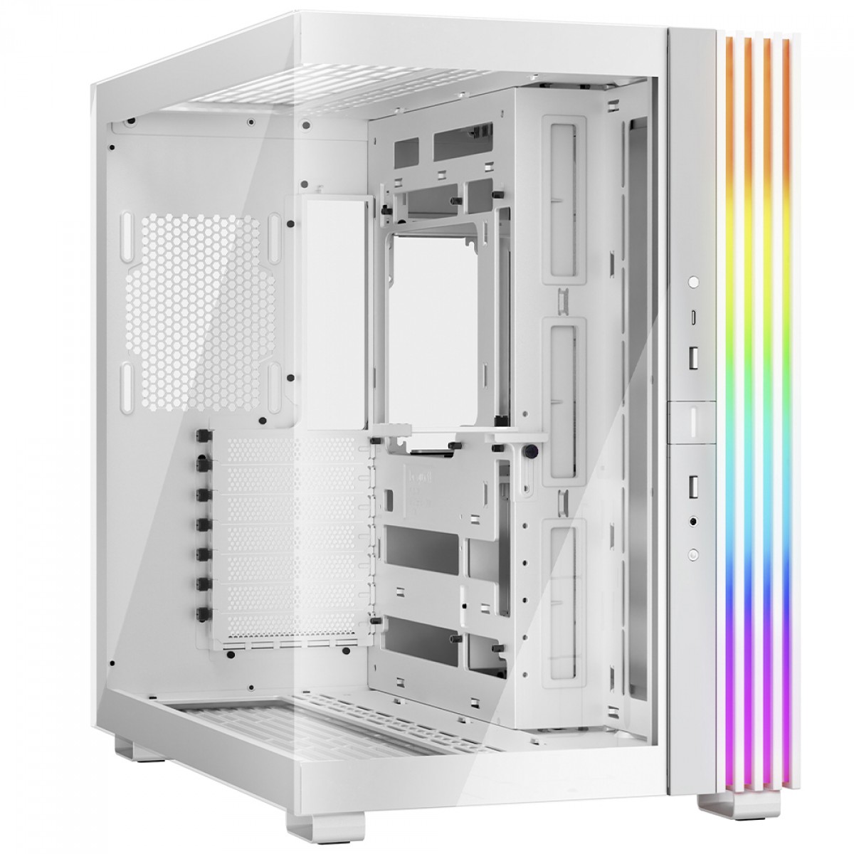 Gabinete Gamer Be Quiet Light Base 600 DX, ARGB, Mid Tower, ATX, Vidro Temperado, Sem Fans, Branco, BGW66