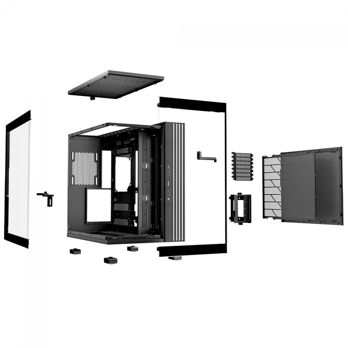 Gabinete Gamer Be Quiet Light Base 600 DX, ARGB, Mid Tower, ATX, Vidro Temperado, Sem Fans, Preto, BGW65