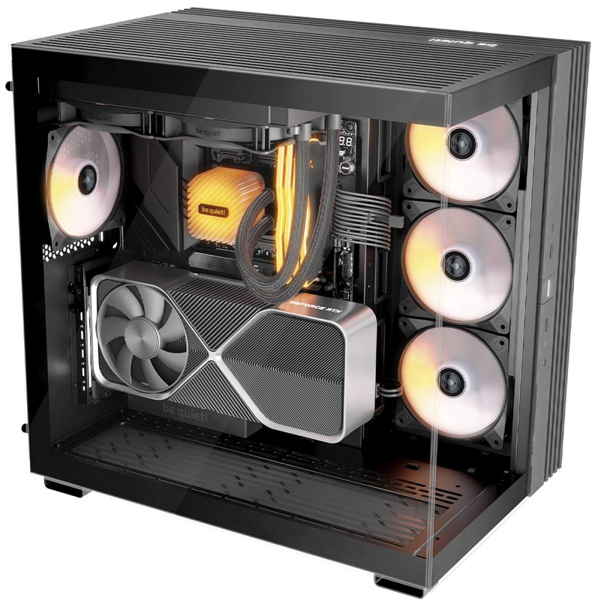 Gabinete Gamer Be Quiet Light Base 600 DX, ARGB, Mid Tower, ATX, Vidro Temperado, Sem Fans, Preto, BGW65