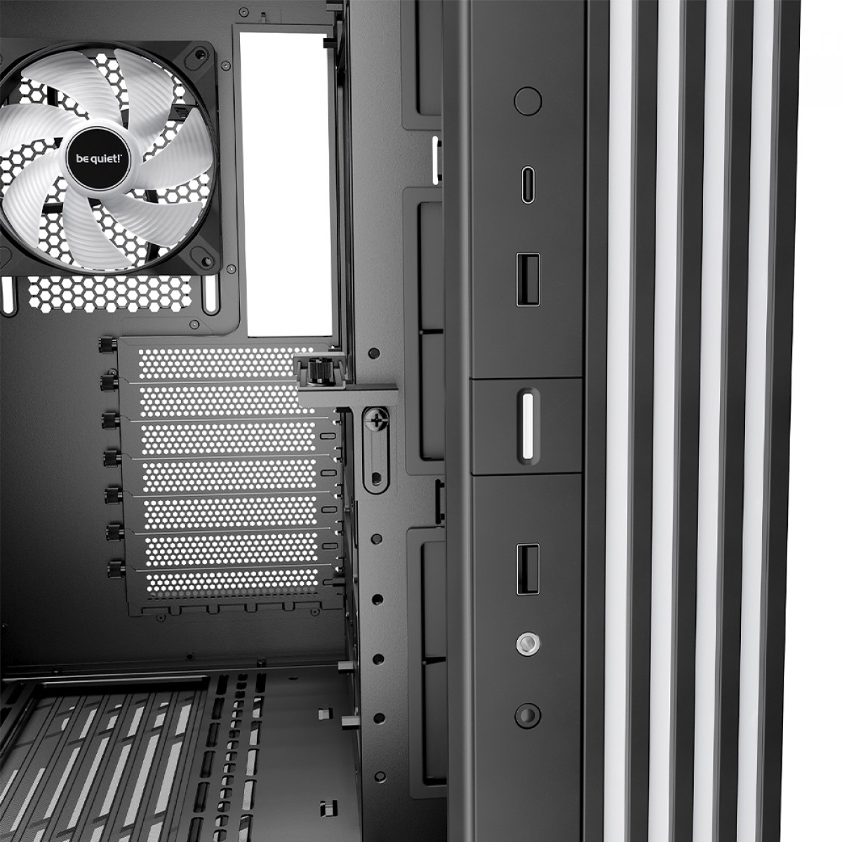 Gabinete Gamer Be Quiet Light Base 600 DX, ARGB, Mid Tower, ATX, Vidro Temperado, Sem Fans, Preto, BGW65