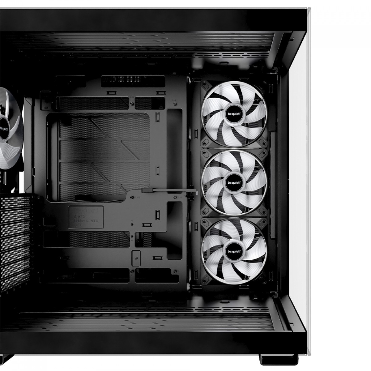 Gabinete Gamer Be Quiet Light Base 600 DX, ARGB, Mid Tower, ATX, Vidro Temperado, Sem Fans, Preto, BGW65
