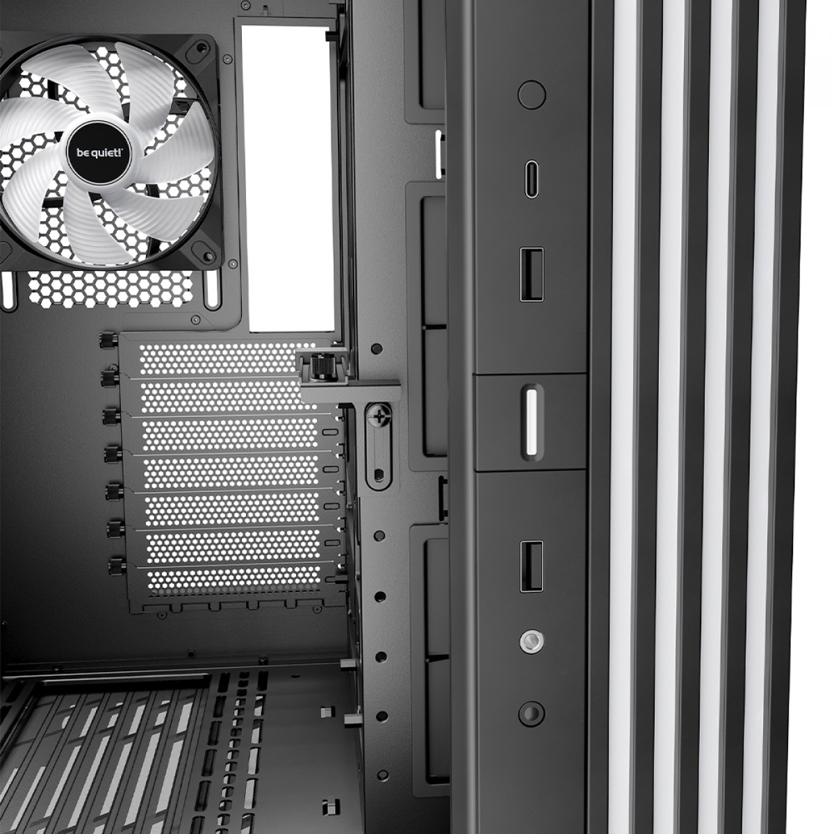 Gabinete Gamer Be Quiet Light Base 600 LX, ARGB, Mid Tower, ATX, Vidro Temperado, Com 4 Fans, Preto, BGW67