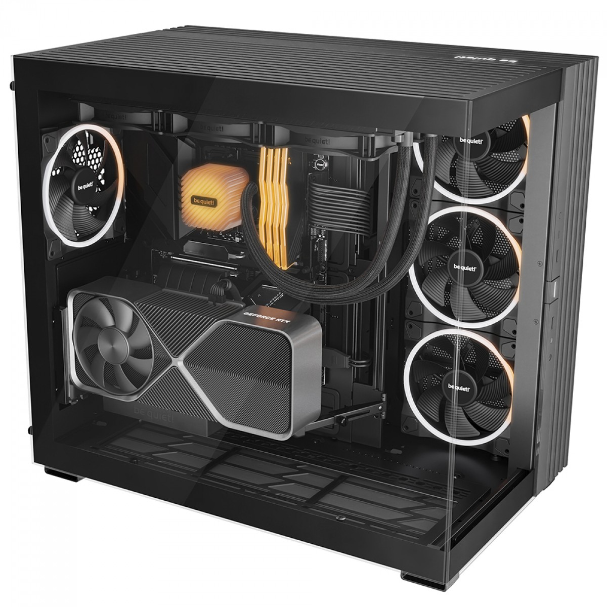 Gabinete Gamer Be Quiet Light Base 900 DX, ARGB, Full Tower, EATX, Vidro Temperado, Sem Fans, Preto, BGW69