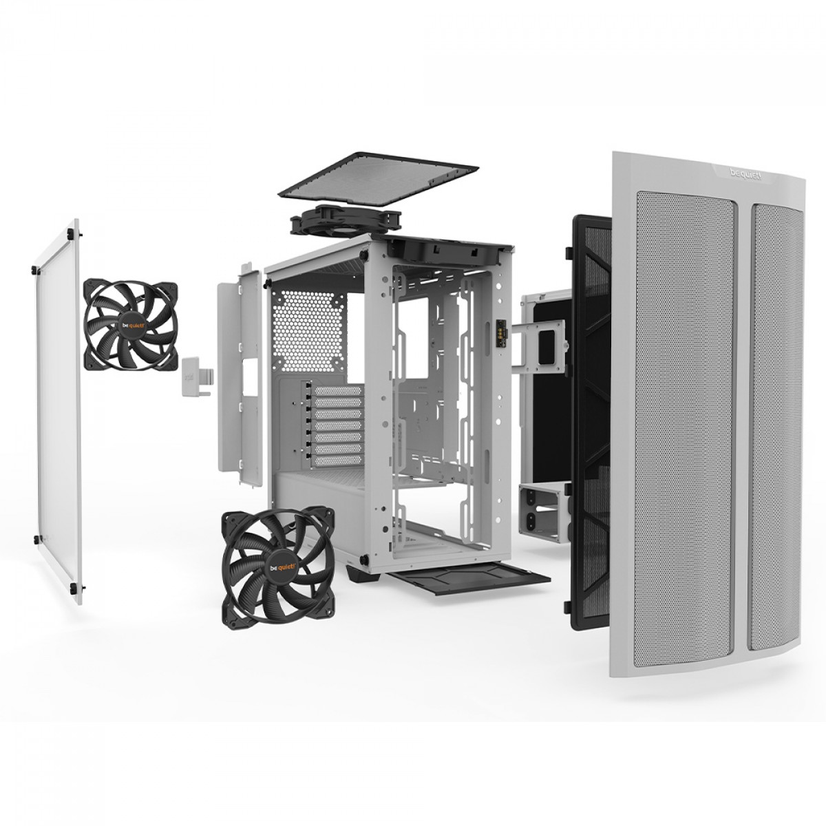 Gabinete Gamer Be Quiet Pure Base 500 DX, Mid Tower, ATX, ARGB, Vidro Temperado, Com 3 Fans, Branco, BGW38