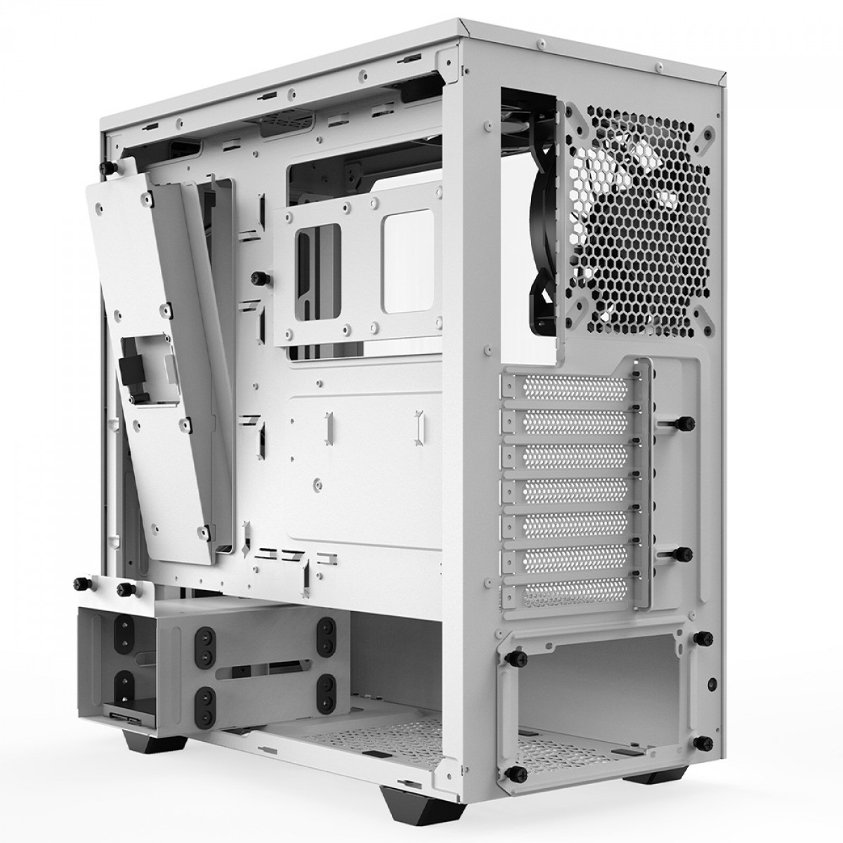 Gabinete Gamer Be Quiet Pure Base 500 DX, Mid Tower, ATX, ARGB, Vidro Temperado, Com 3 Fans, Branco, BGW38