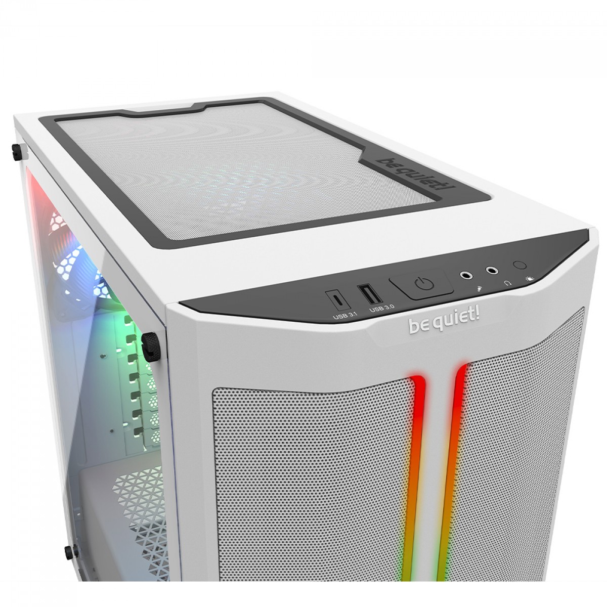 Gabinete Gamer Be Quiet Pure Base 500 DX, Mid Tower, ATX, ARGB, Vidro Temperado, Com 3 Fans, Branco, BGW38