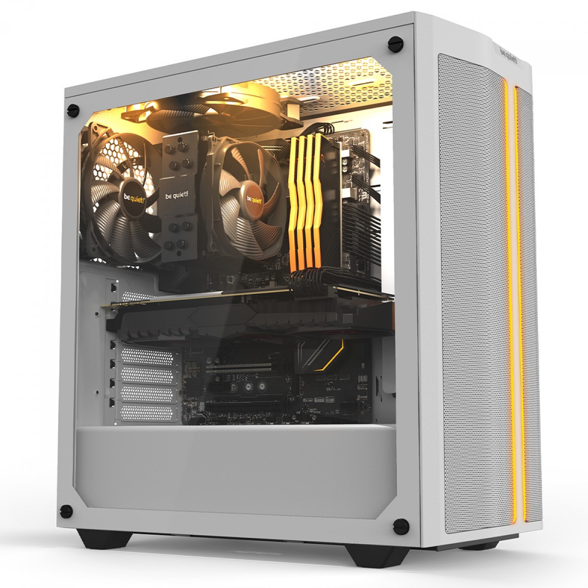 Gabinete Gamer Be Quiet Pure Base 500 DX, Mid Tower, ATX, ARGB, Vidro Temperado, Com 3 Fans, Branco, BGW38