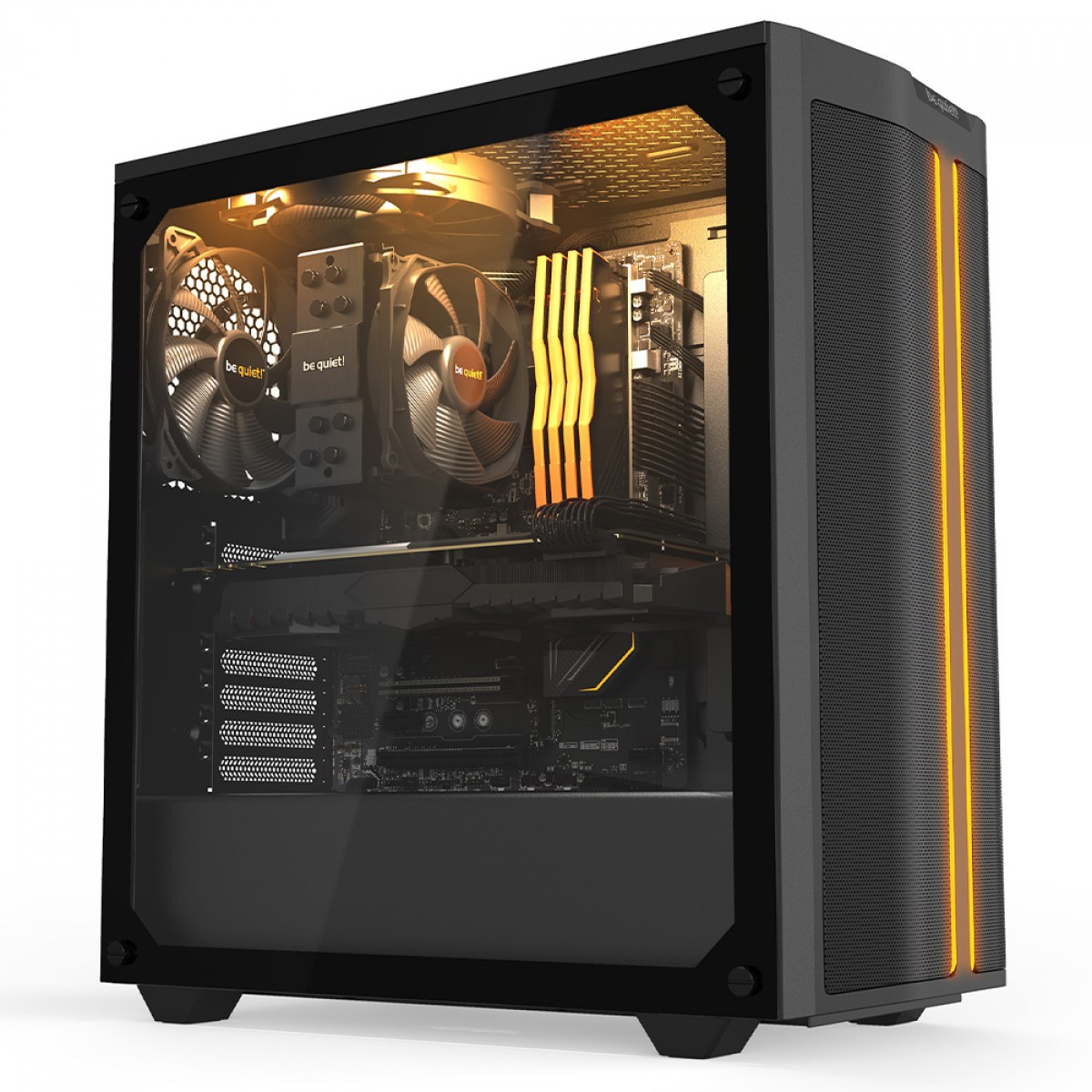 Gabinete Gamer Be Quiet Pure Base 500 DX, Mid Tower, ATX, ARGB, Vidro Temperado, Com 3 Fans, Preto, BGW37