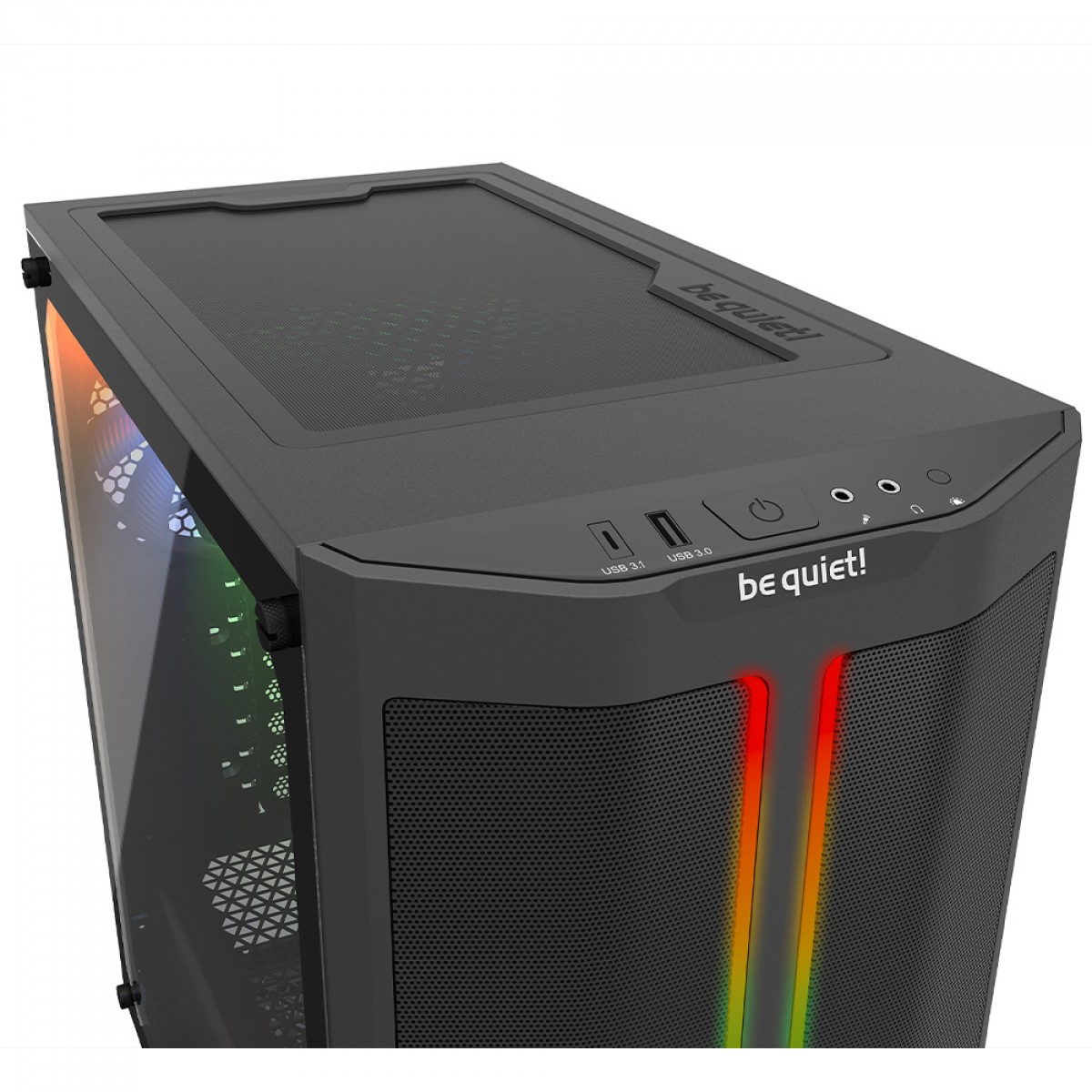 Gabinete Gamer Be Quiet Pure Base 500 DX, Mid Tower, ATX, ARGB, Vidro Temperado, Com 3 Fans, Preto, BGW37