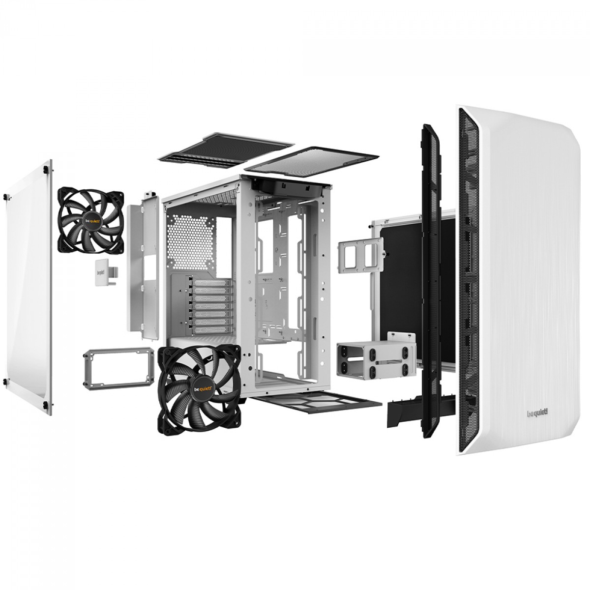Gabinete Gamer Be Quiet Pure Base 500 Window, Mid Tower, ATX, Vidro Temperado, Com 2 Fans, Branco, BGW35