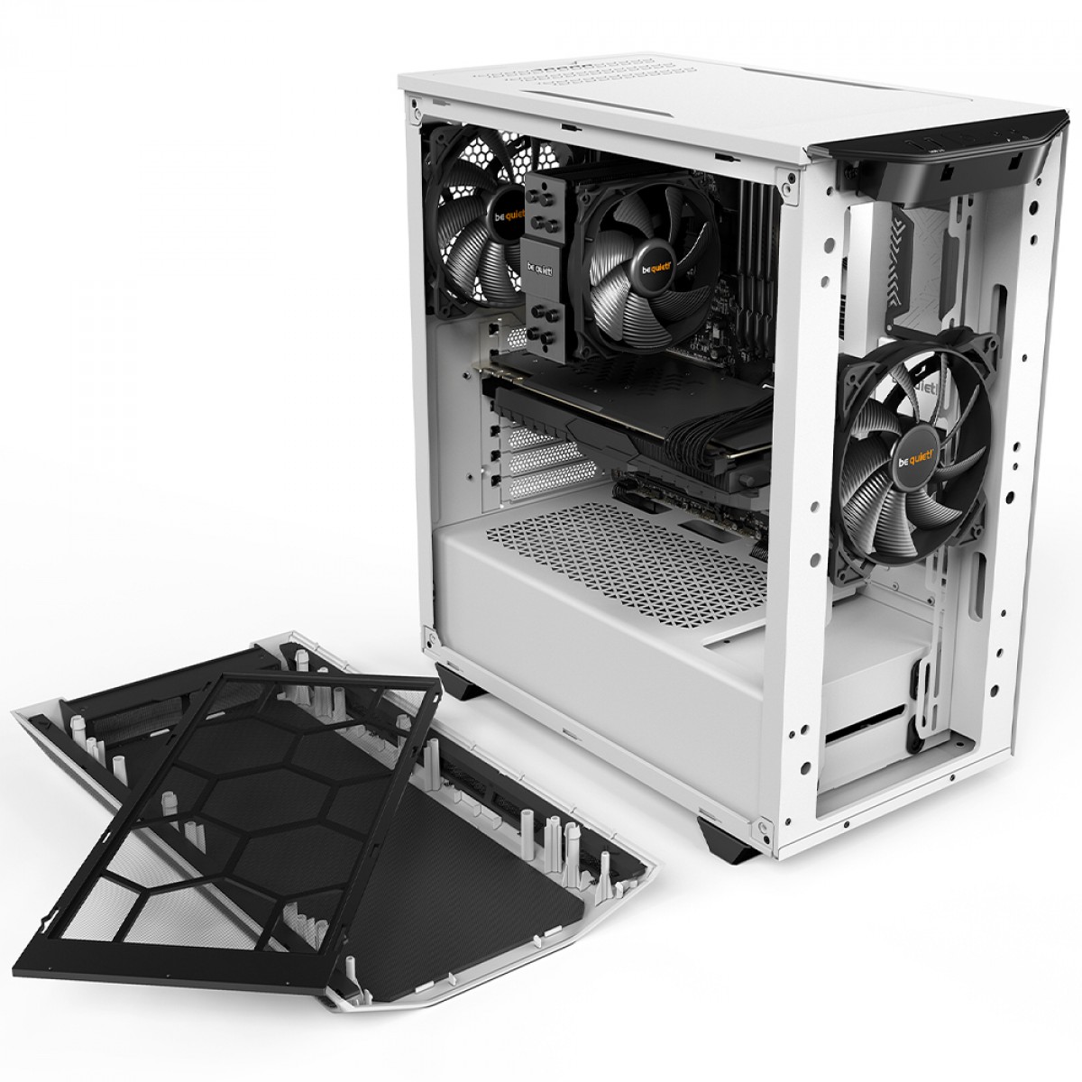 Gabinete Gamer Be Quiet Pure Base 500 Window, Mid Tower, ATX, Vidro Temperado, Com 2 Fans, Branco, BGW35