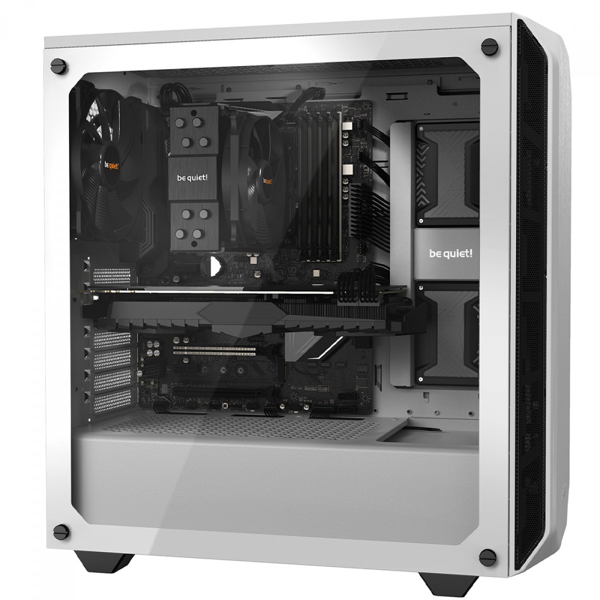 Gabinete Gamer Be Quiet Pure Base 500 Window, Mid Tower, ATX, Vidro Temperado, Com 2 Fans, Branco, BGW35