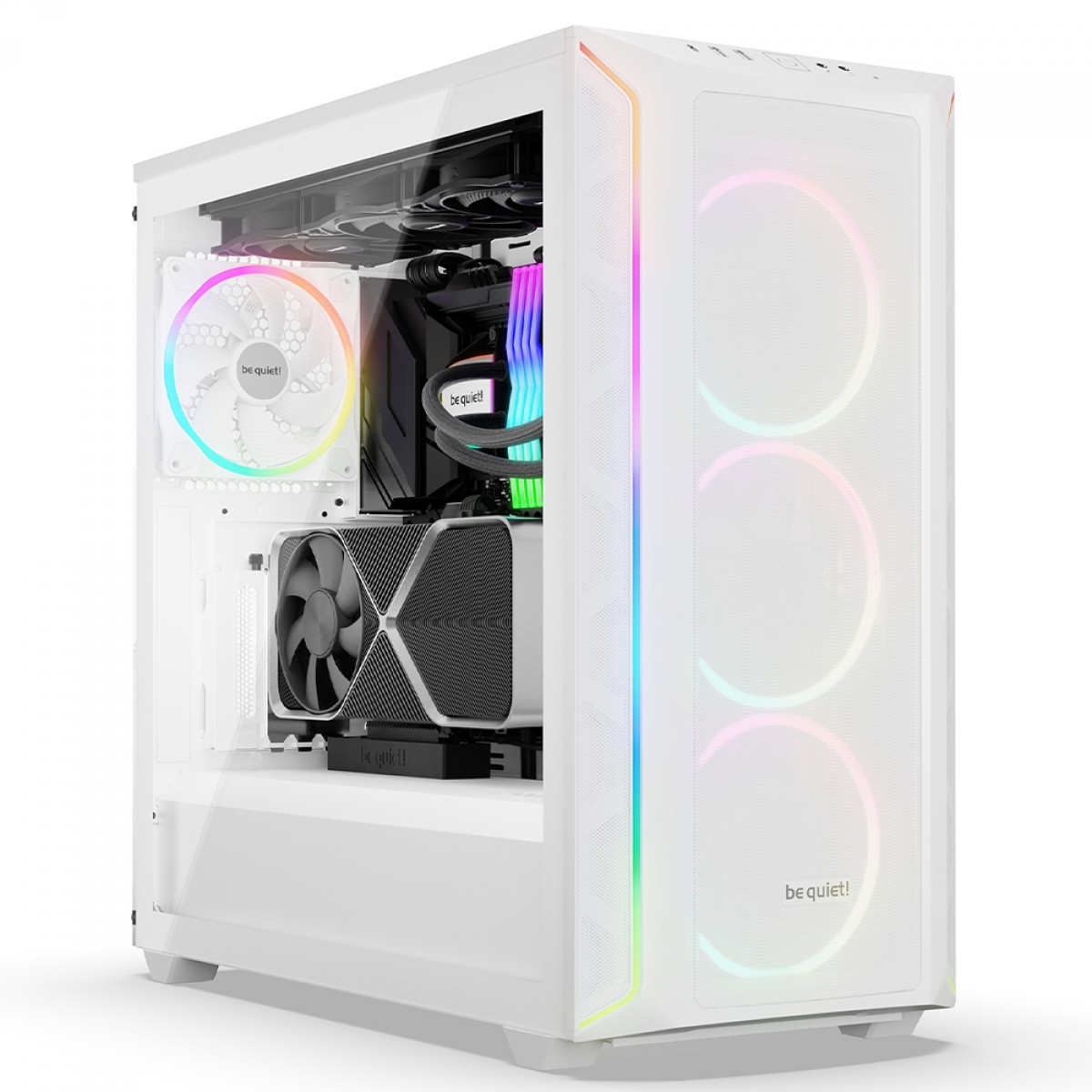 Gabinete Gamer Be Quiet Shadow Base 800 FX, Mid Tower, EATX, ARGB, Vidro Temperado, Com 4 Fans, Branco, BGW64
