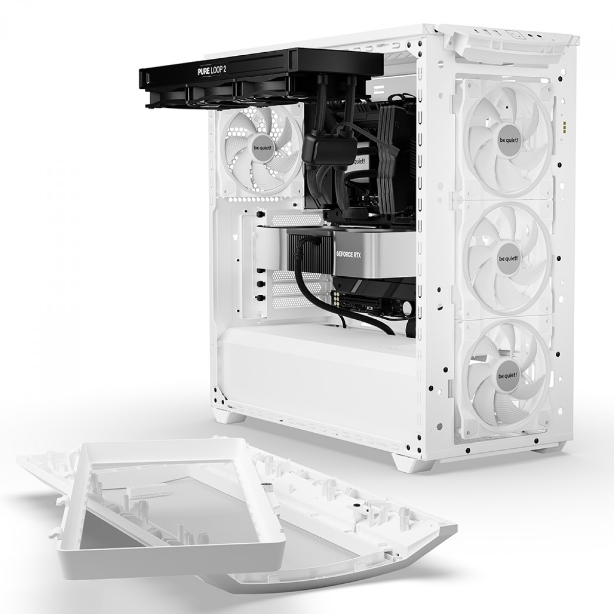 Gabinete Gamer Be Quiet Shadow Base 800 FX, Mid Tower, EATX, ARGB, Vidro Temperado, Com 4 Fans, Branco, BGW64