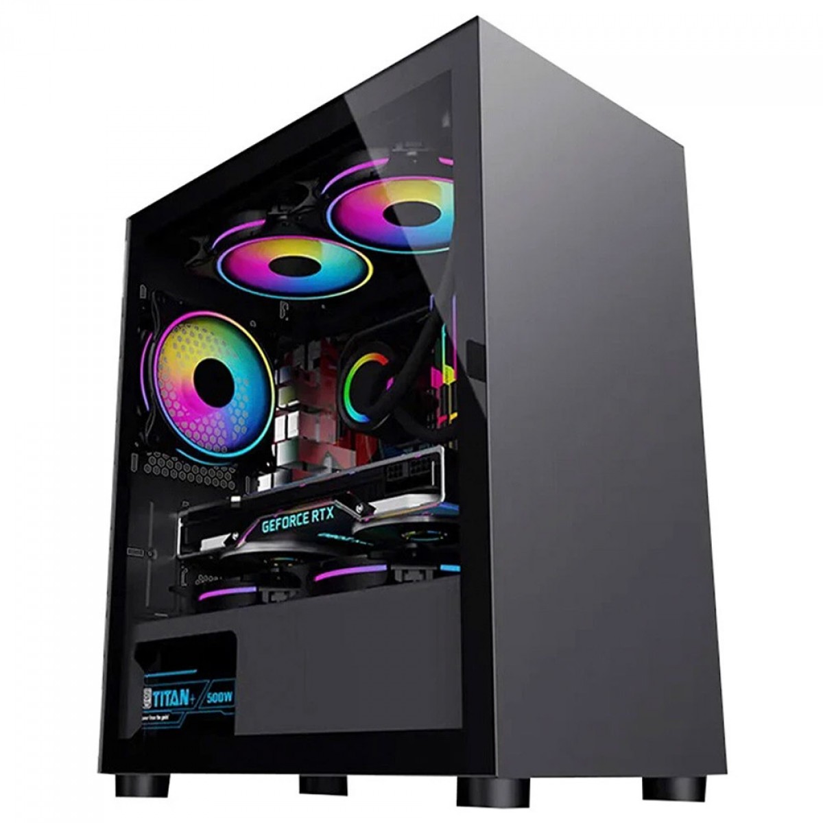 Gabinete Gamer BRX Blazer, Mid Tower, Vidro Temperado, M-ATX, Com 3 Fans, Preto, CA-033
