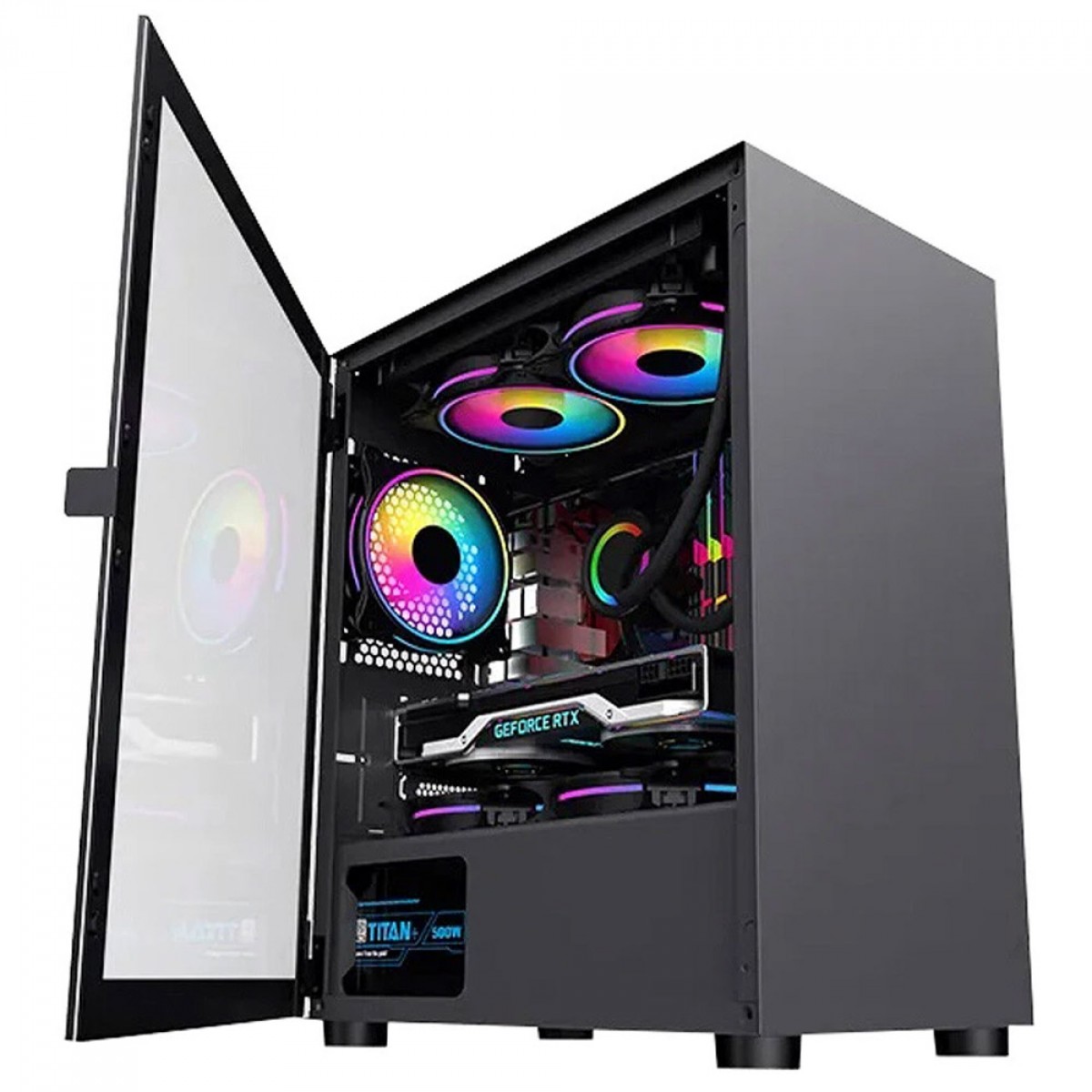 Gabinete Gamer BRX Blazer, Mid Tower, Vidro Temperado, M-ATX, Com 3 Fans, Preto, CA-033