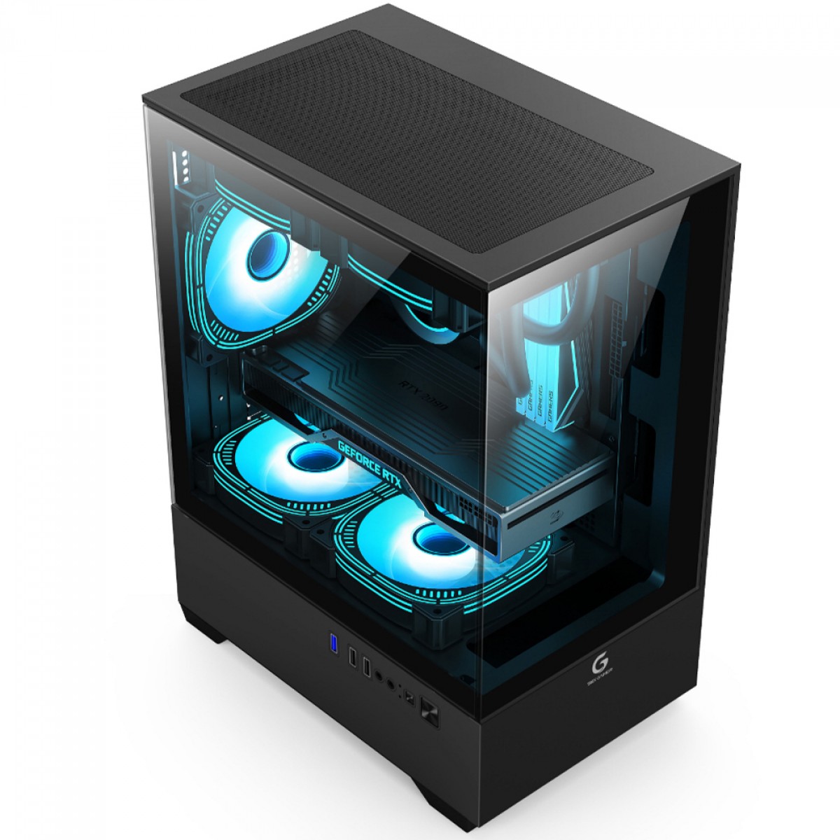 Gabinete Gamer BRX R31B, Mid Tower, Vidro, mATX, Com 3 Fans, Preto