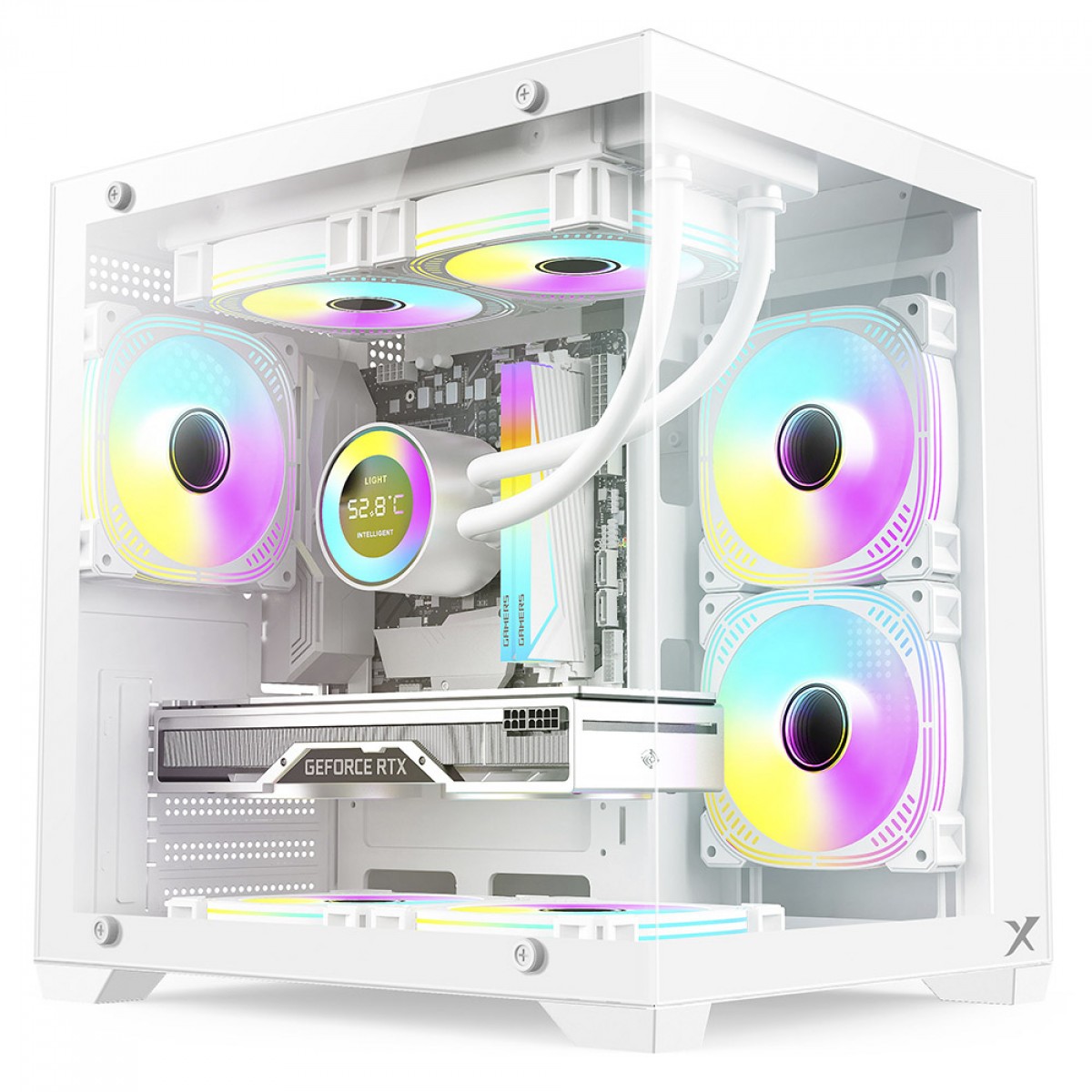 Gabinete Gamer BRX Xtreme Glacier, Mid Tower, Vidro Temperado, Com 3 Fans, Branco, R41W