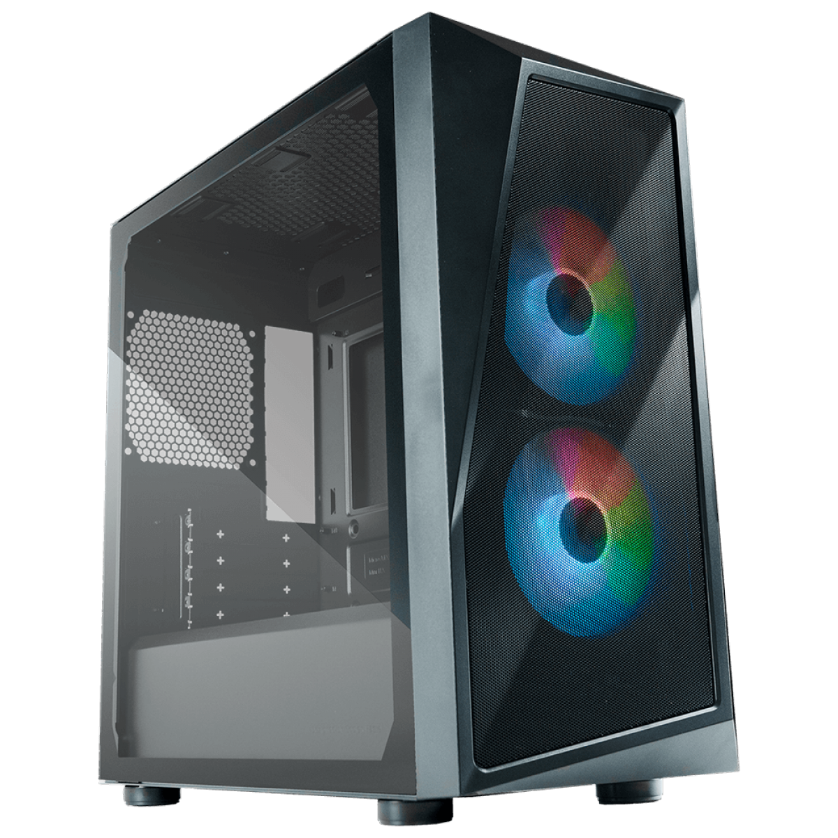 Gabinete Gamer Cooler Master CMP 320, Mid Tower, Vidro Temperado, ARGB, mATX, Com 2 Fan, Black, CP320-KGNN-S00