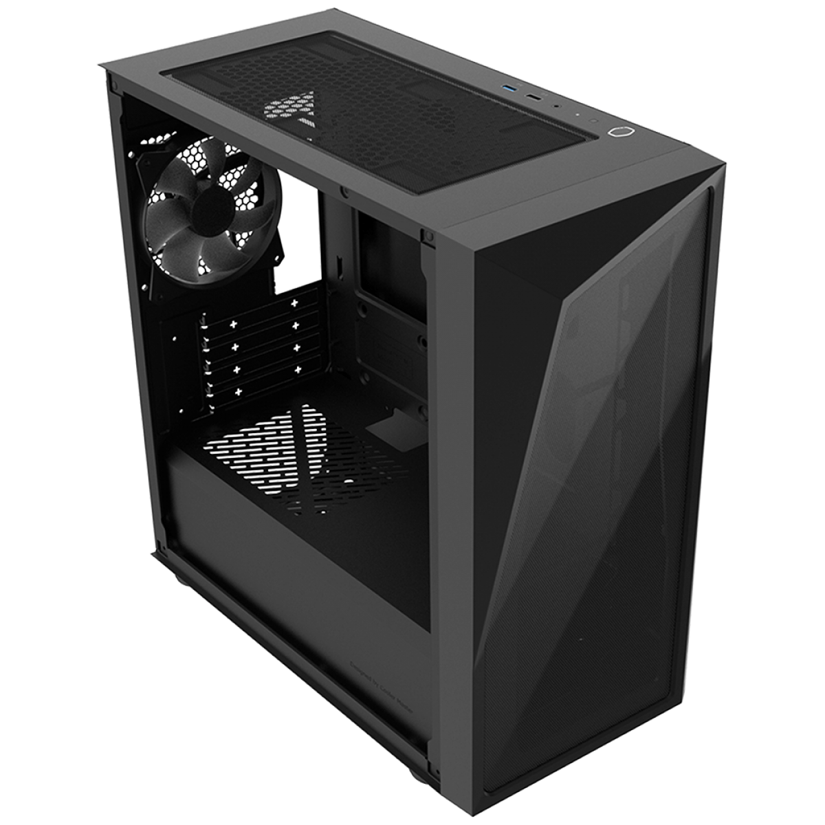 Gabinete Gamer Cooler Master CMP 320L, Mid Tower, Vidro Temperado, ARGB, mATX, Com 1 Fan, Black, CP320-KGNN-S03