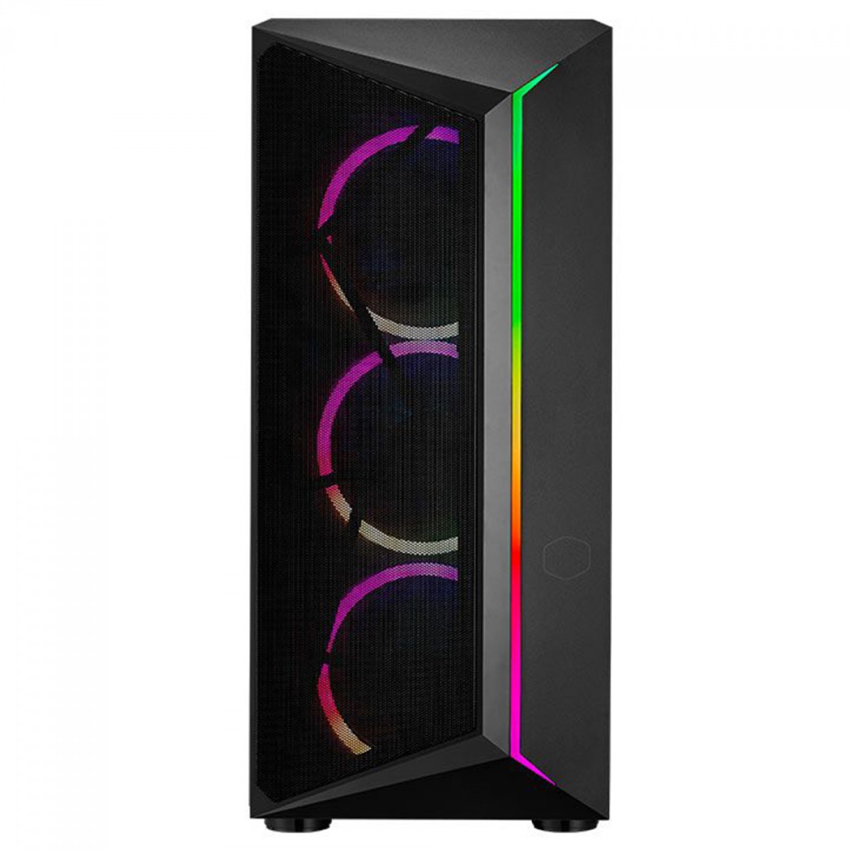 Gabinete Gamer Cooler Master CMP 510, Mid Tower, RGB, Vidro Temperado, Black, Sem Fonte, Com 3 Fans, CP510-KGNN-S02