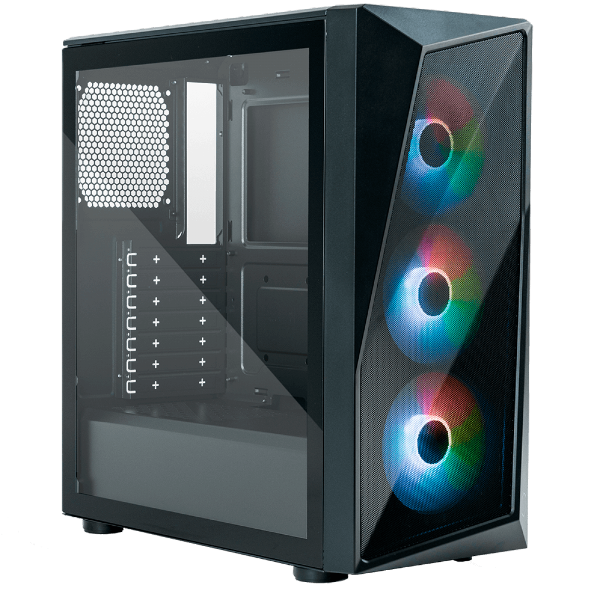 Gabinete Gamer Cooler Master CMP 520, Mid Tower, Vidro Temperado, ARGB, ATX, Com 3 Fan, Black, CP520-KGNN-S00