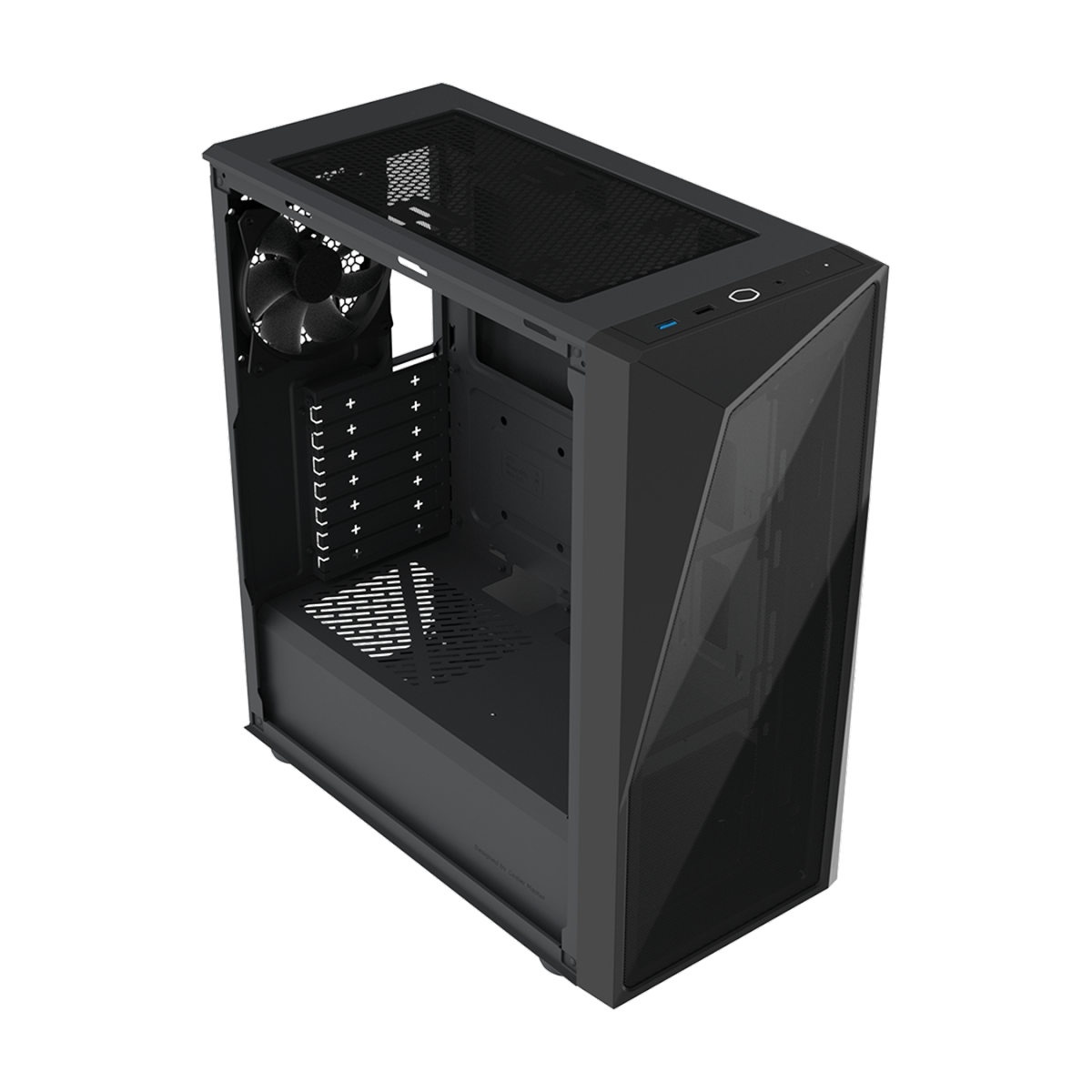 Gabinete Gamer Cooler Master CMP 520L, Mid Tower, ATX, Sem Fonte, Com 1 Fan, Vidro Temperado, Black, CP520-KGNN-S03
