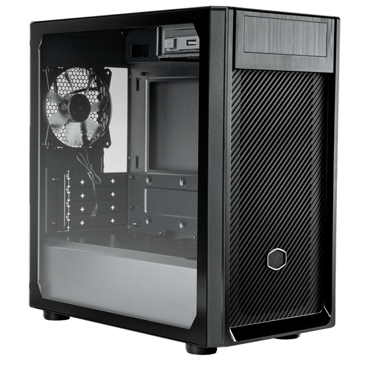 Gabinete Gamer Cooler Master Elite 300 TG, Mid Tower, Com 1 Fan, Black, Sem Fonte, Com ODD, E300-KG5N-S00