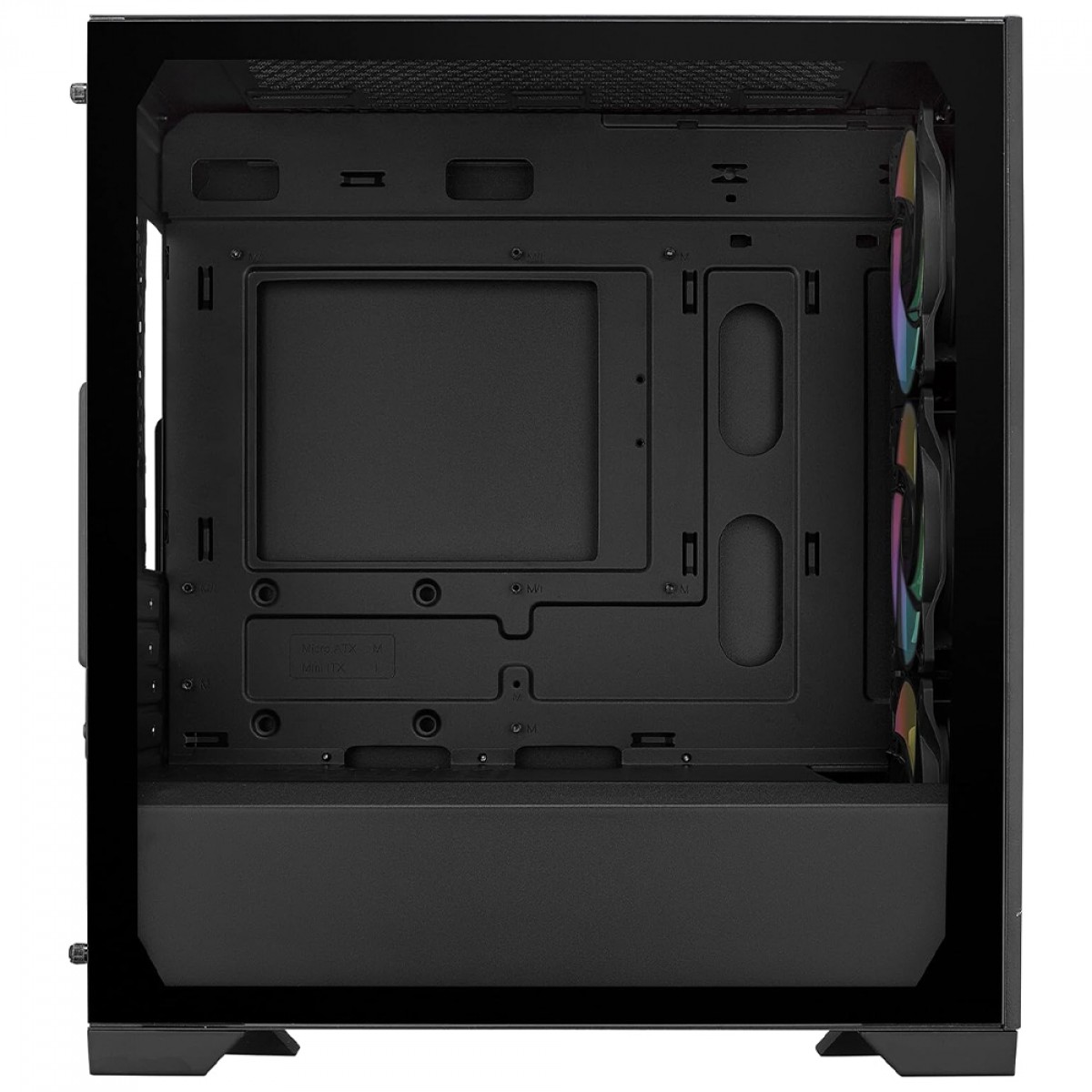 Gabinete Gamer Cooler Master Elite 301, ARGB, Vidro Temperado, Mid Tower, mATX, Com 3 Fans, Preto, E301-KGNN-S00