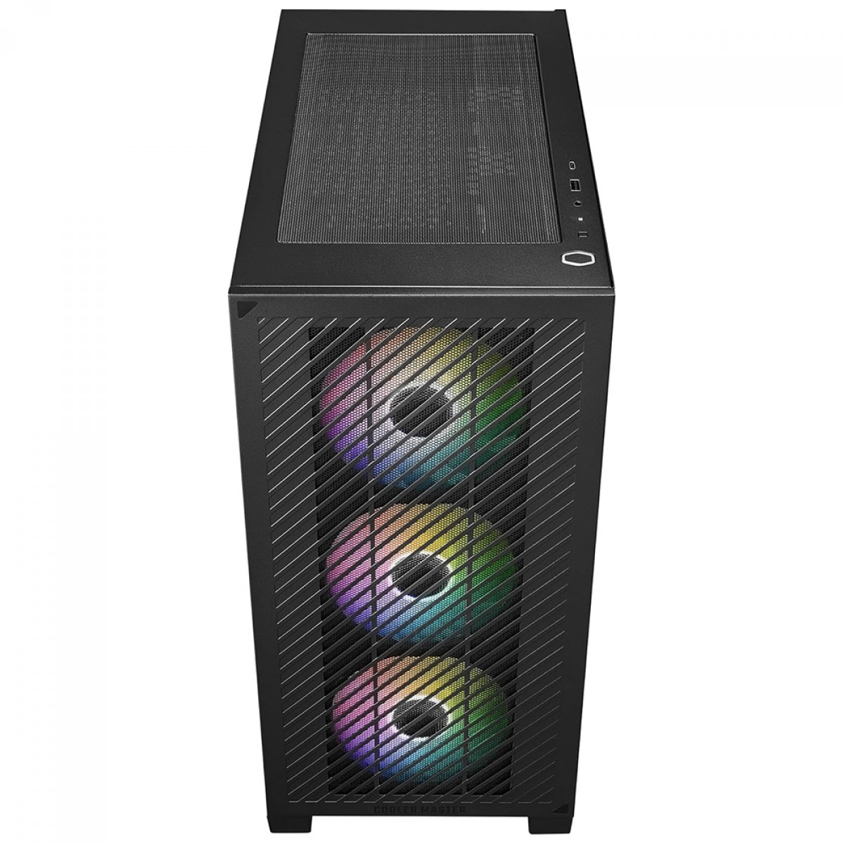 Gabinete Gamer Cooler Master Elite 301, ARGB, Vidro Temperado, Mid Tower, mATX, Com 3 Fans, Preto, E301-KGNN-S00