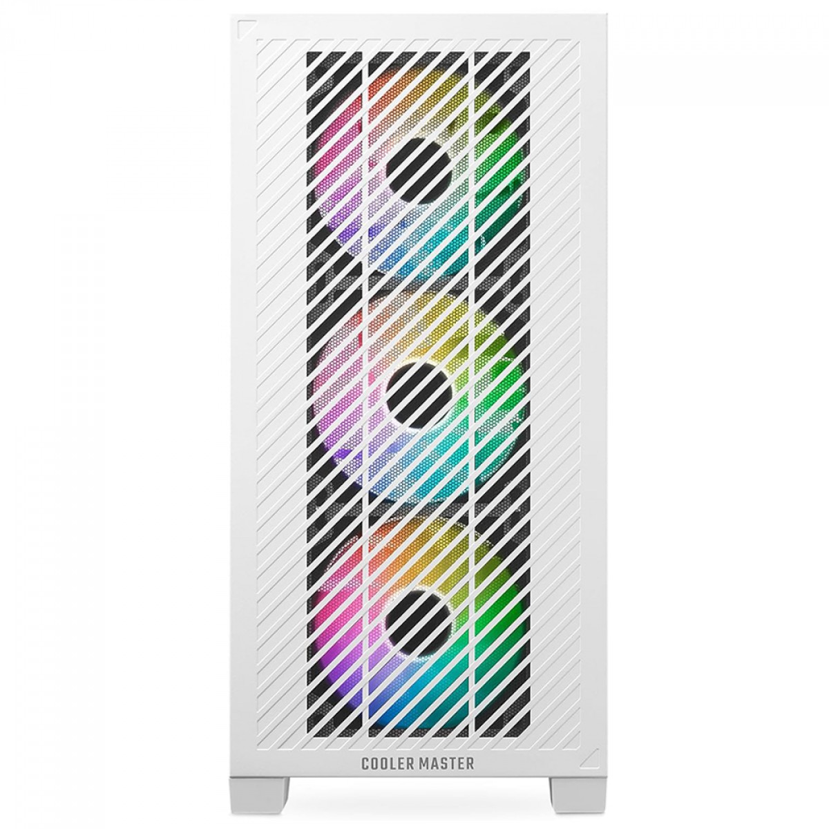 Gabinete Gamer Cooler Master Elite 301 Branco, ARGB, Vidro Temperado, Mid Tower, mATX, Com 3 Fans, E301-WGNN-S00
