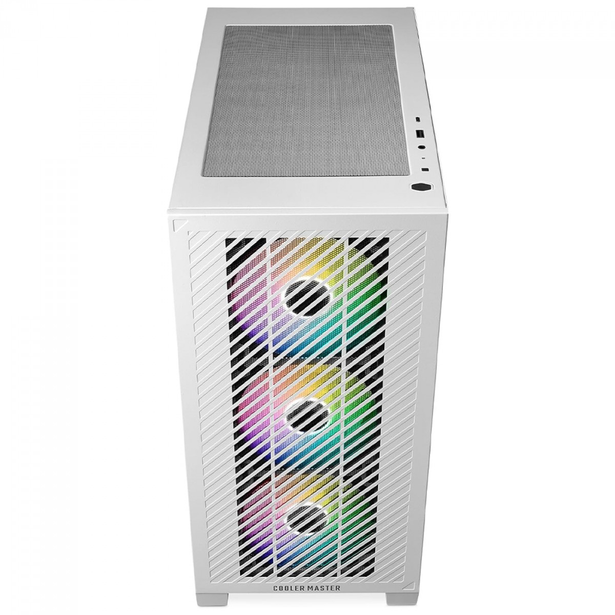 Gabinete Gamer Cooler Master Elite 301 Branco, ARGB, Vidro Temperado, Mid Tower, mATX, Com 3 Fans, E301-WGNN-S00