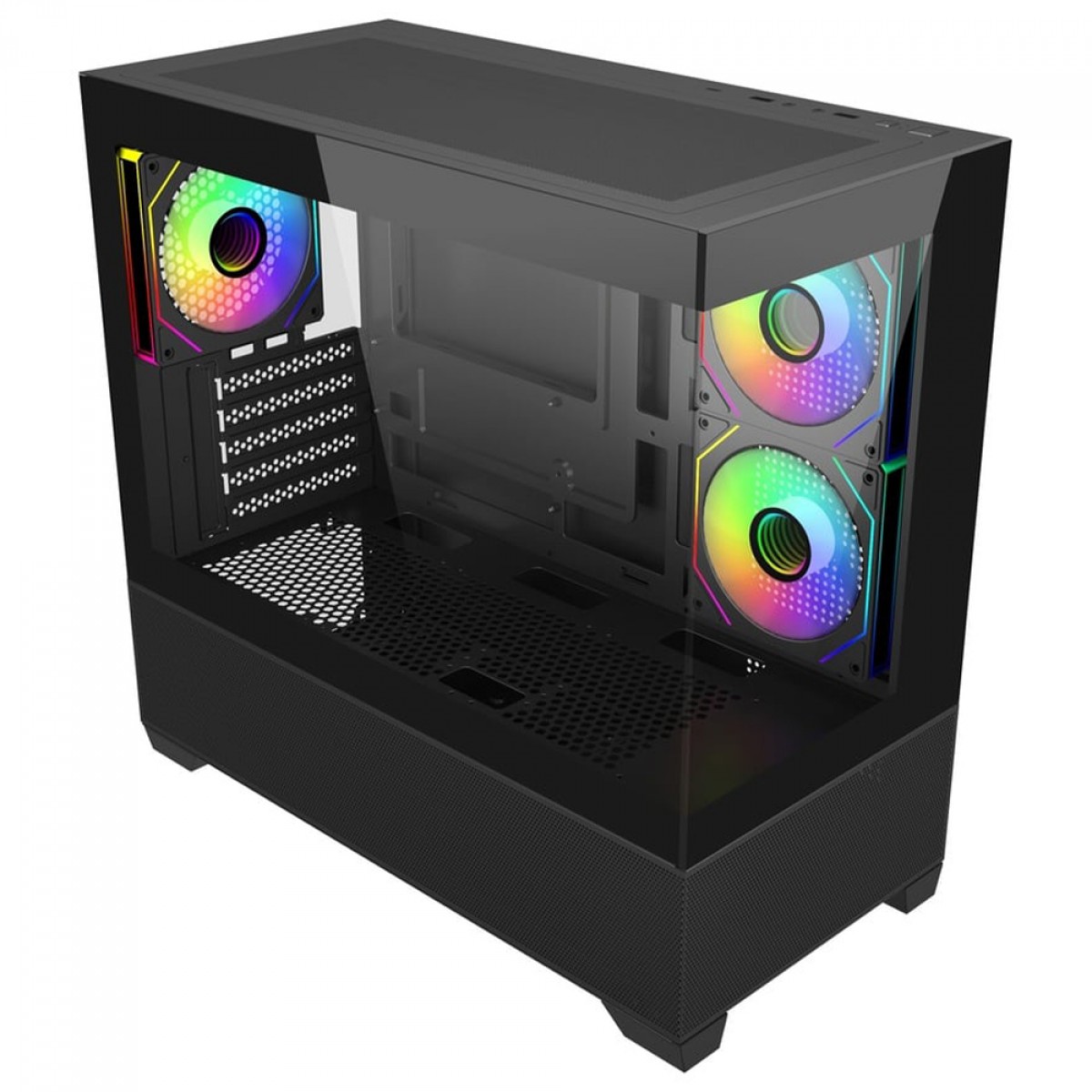 Gabinete Gamer Cooler Master Elite 490, Vidro Temperado, Mini Tower, mATX, Com 3 Fans, Preto, E490-KHNN-S00