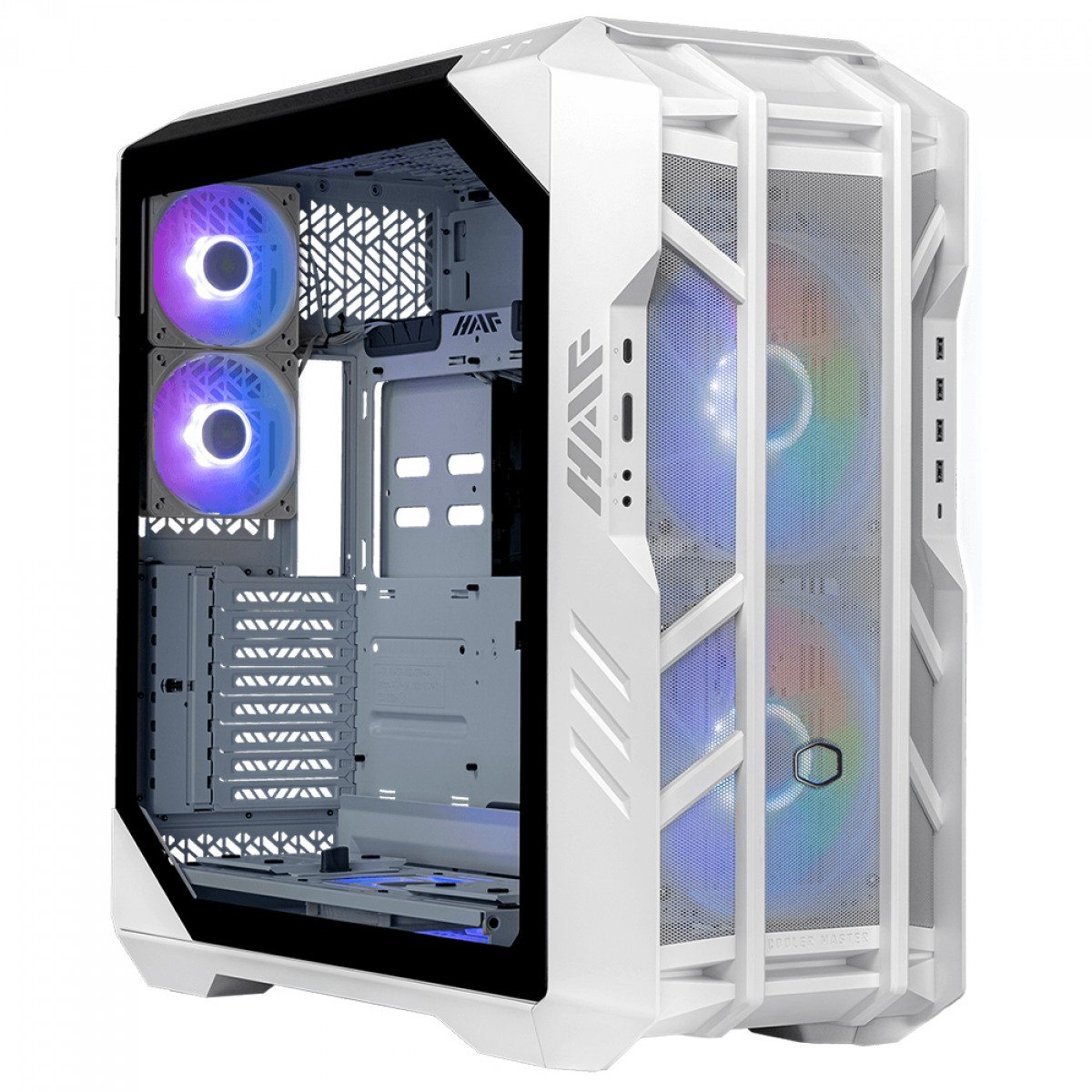 Gabinete Gamer Cooler Master HAF 700, Full Tower, Vidro Temperado, Sem Fonte, Com 5 Fans, Branco, H700-WGNN-S00